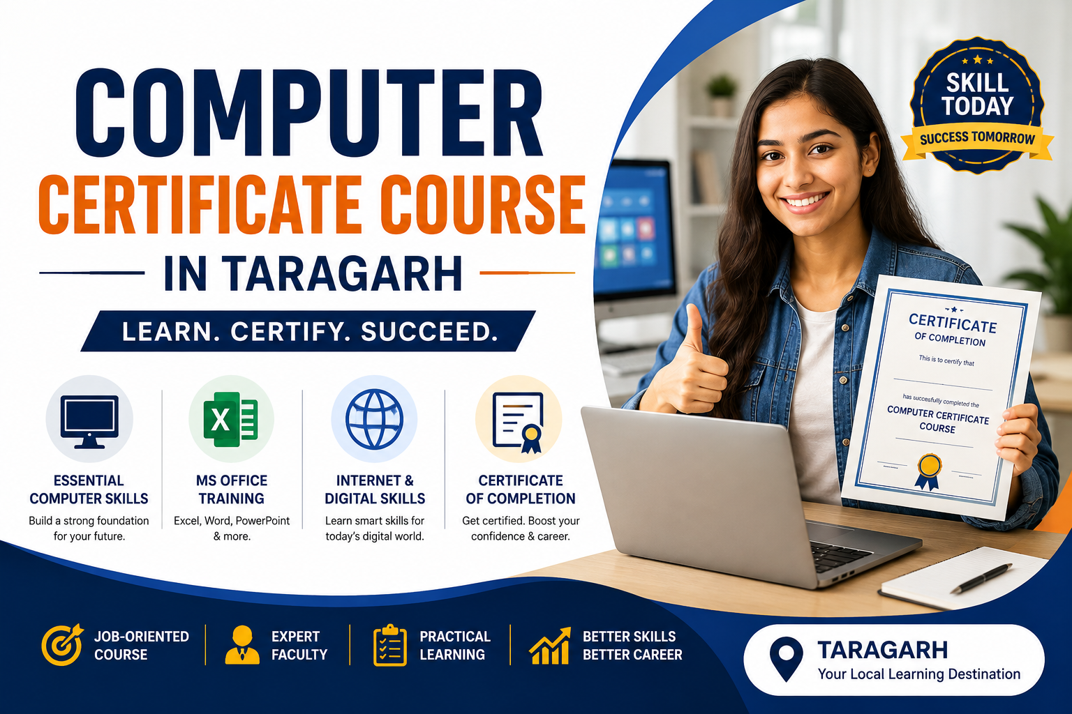 Join a Basic Computer Certificate Course in Taragarh for Practical Learning